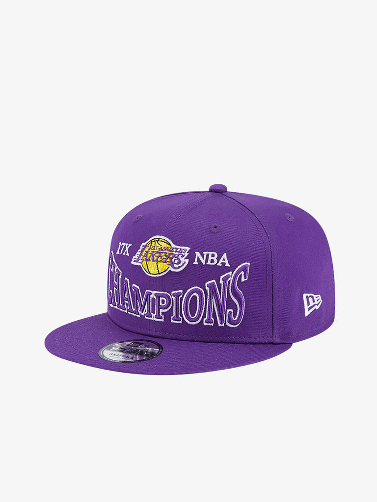NEW ERA Cappello 9FIFTY Snapback LA Lakers Champions Patch uomo viola