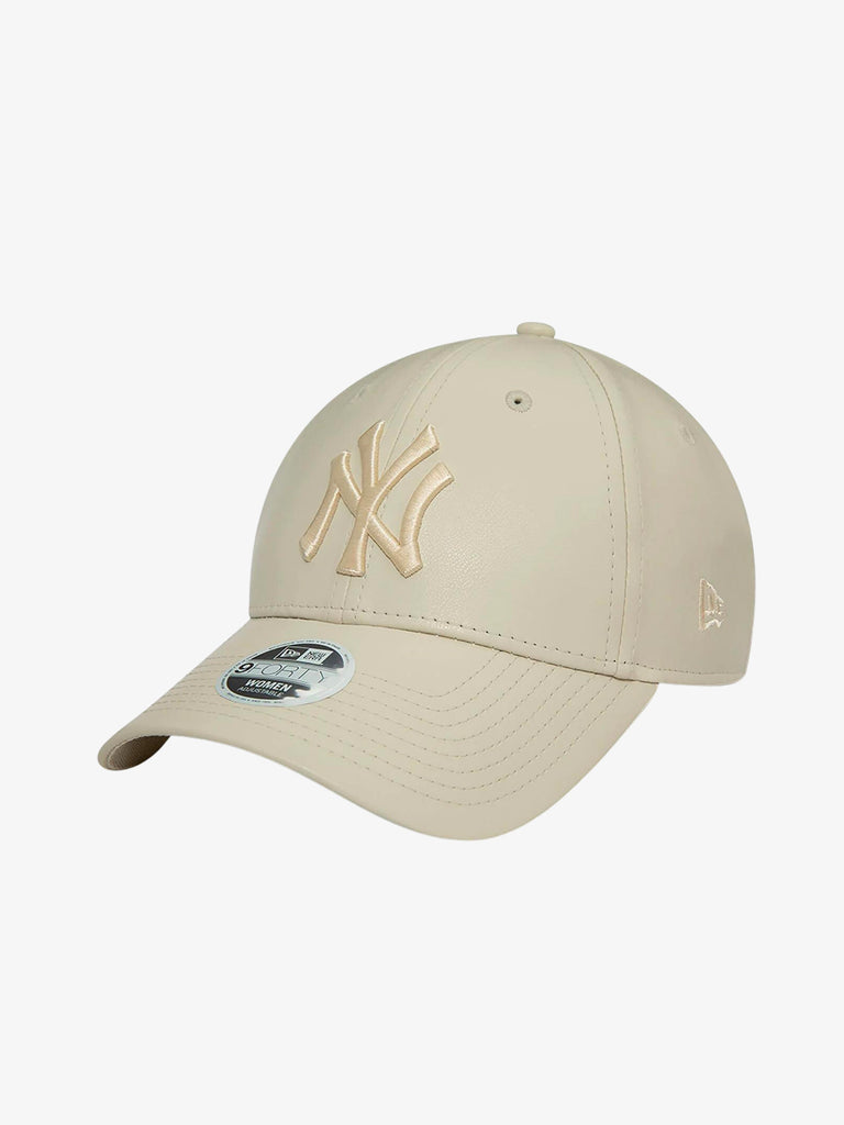 Hat 9FORTY New York Yankees Women's faux leather beige