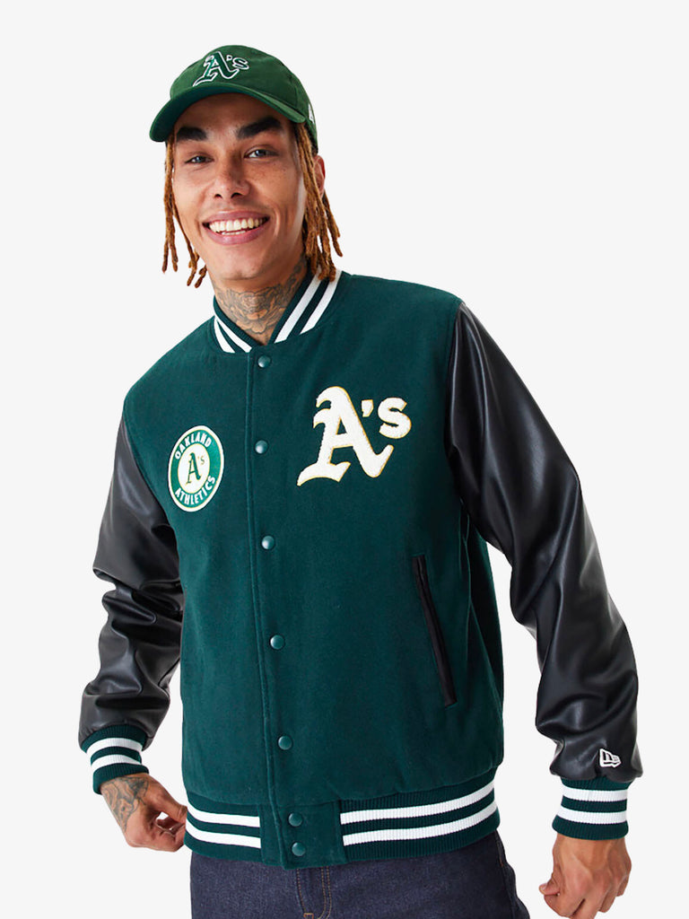 New Era Oakland Athletics MLB Varsity Bomber Jacket Large Men's Deep Green -Size L