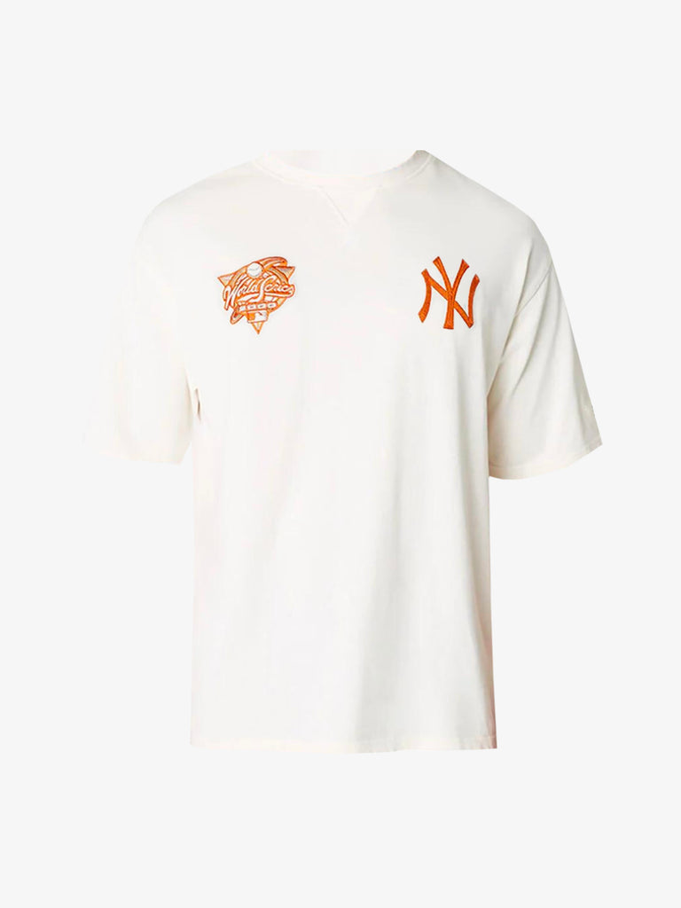 NEW ERA T-shirt oversize New York Yankees World Series Patch uomo panna