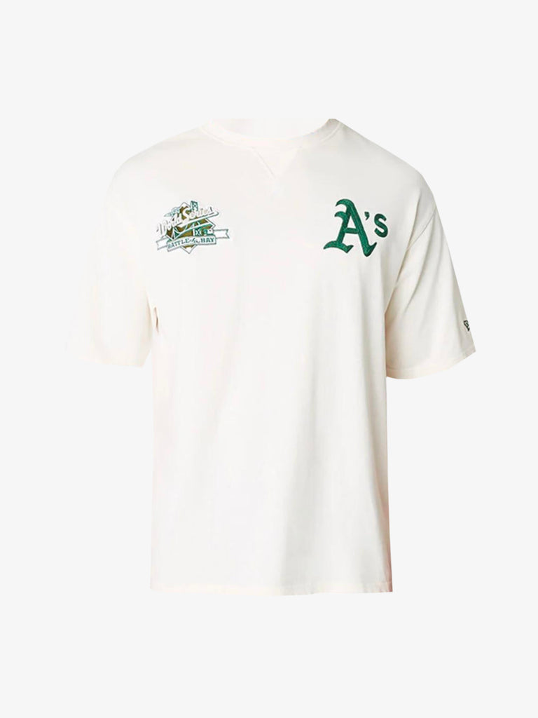 NEW ERA T-shirt oversize Oakland Athletics World Series Patch uomo panna