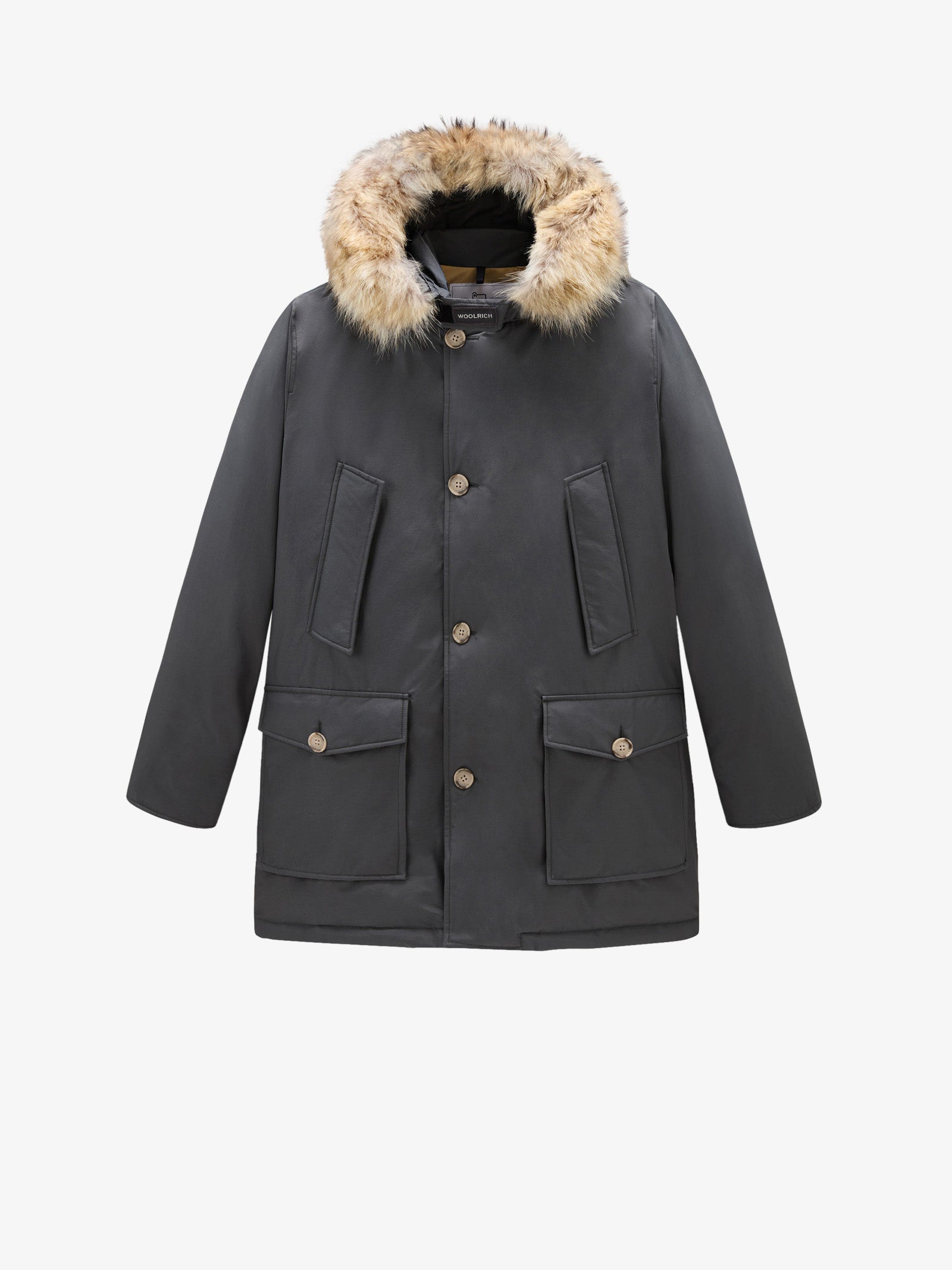 WOOLRICH Parka Arctic in ramar cloth con pelliccia removibile uomo nero