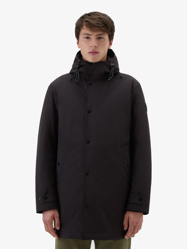 WOOLRICH Giubbotto 3 in 1 in nylon elasticizzato con giacca trapuntata removibile uomo nero