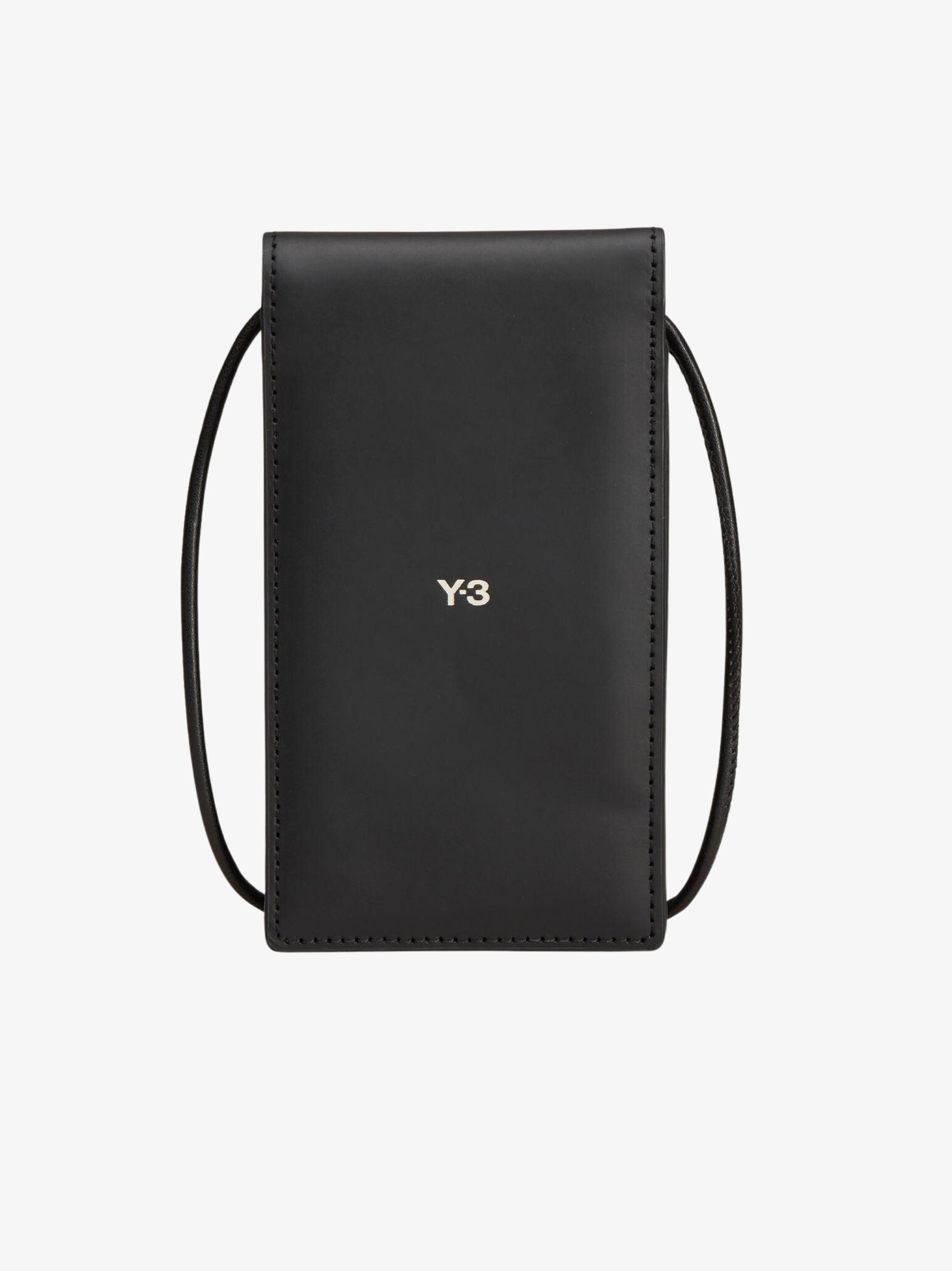 Y-3 Borsello IJ9902 per telefono in vera pelle nero