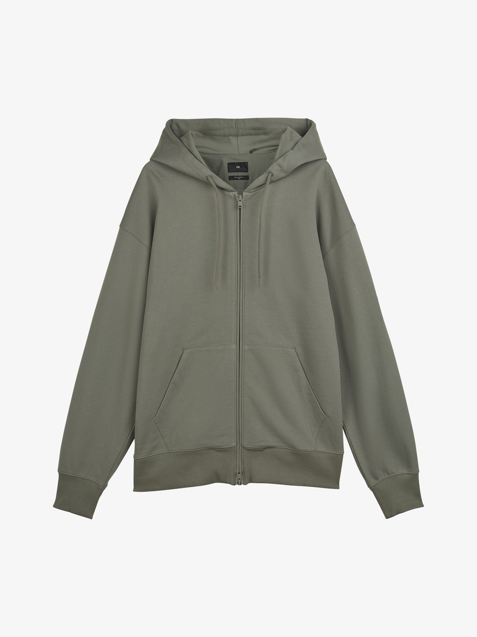 Y-3 Felpa con cappuccio e zip IP7703 uomo in cotone verde scuro