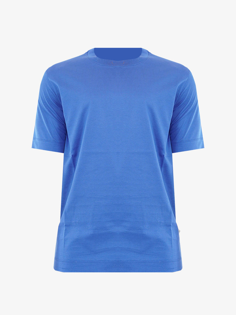 YES LONDON T-shirt XM4076 uomo in cotone fino di scozia bluette