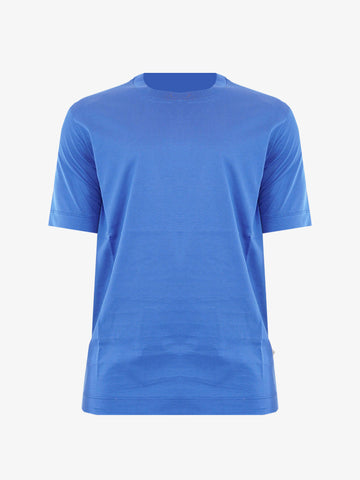 YES LONDON T-shirt XM4076 uomo in cotone fino di scozia bluette