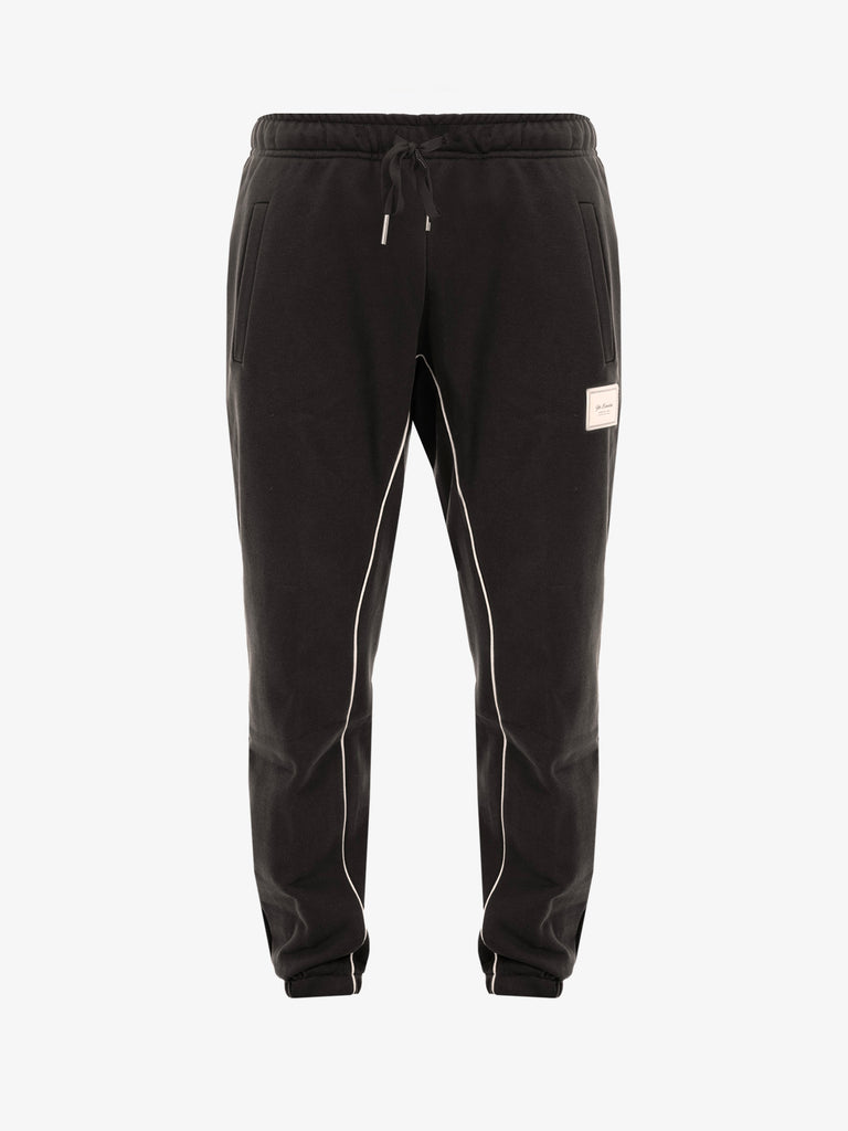 YES LONDON Pantalone joggers XP3194 uomo in cotone stretch nero/beige