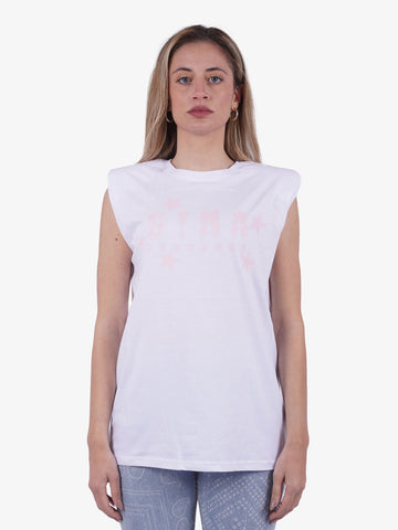 GINA T-shirt donna bianca con spalline Faraone.