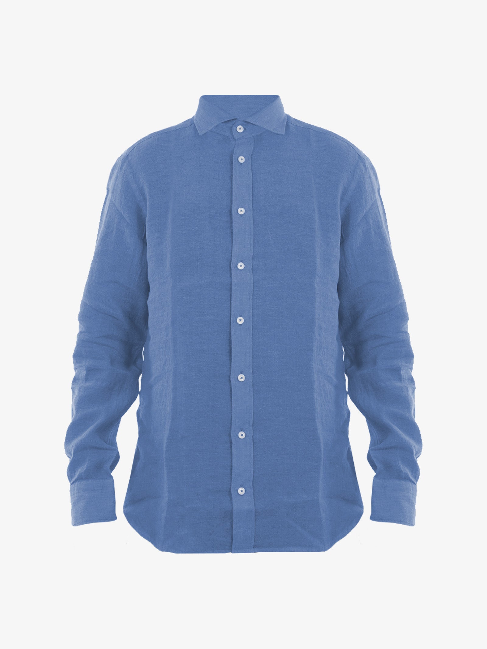 BASTONCINO Camicia Simo Collo 164 uomo in lino blu