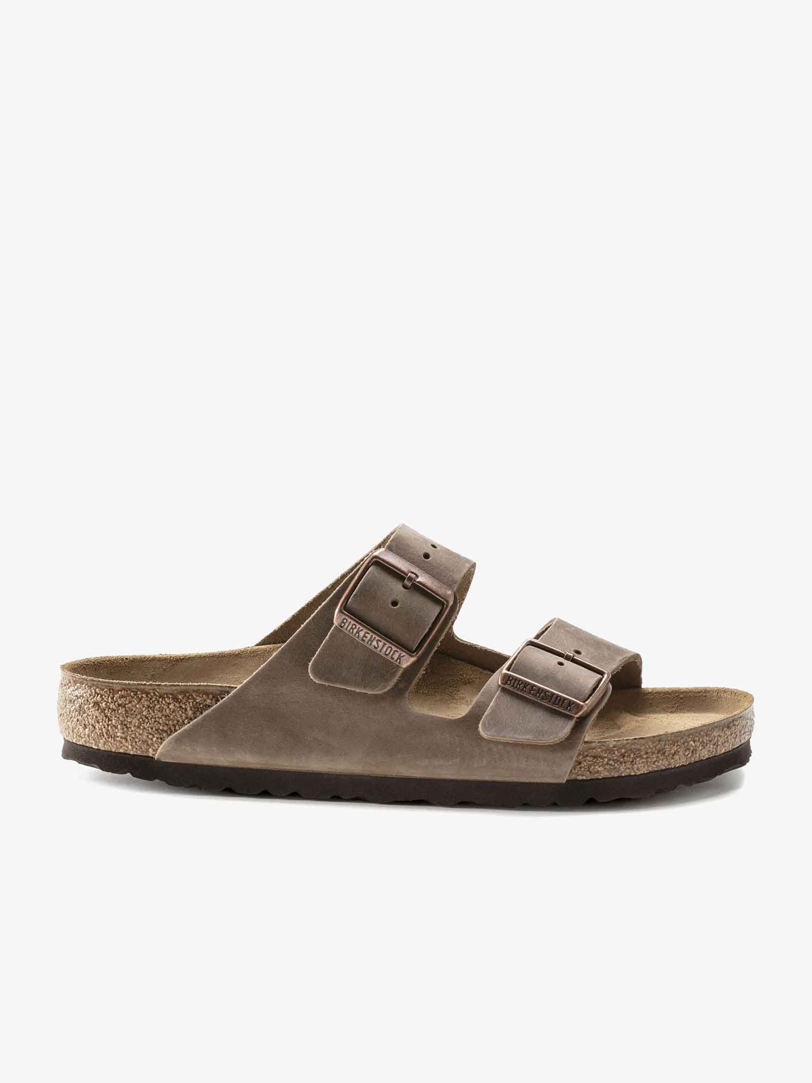 BIRKENSTOCK Ciabatte Arizona uomo tabacco pelle oliata platare stretto