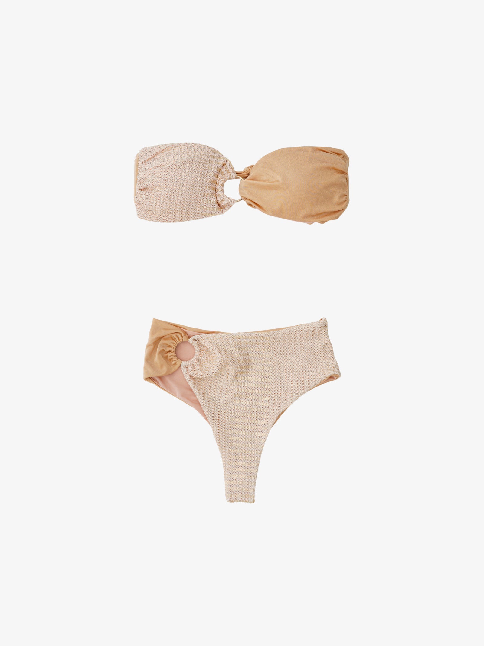 COTAZUR Costume da bagno bikini donna oro/crema