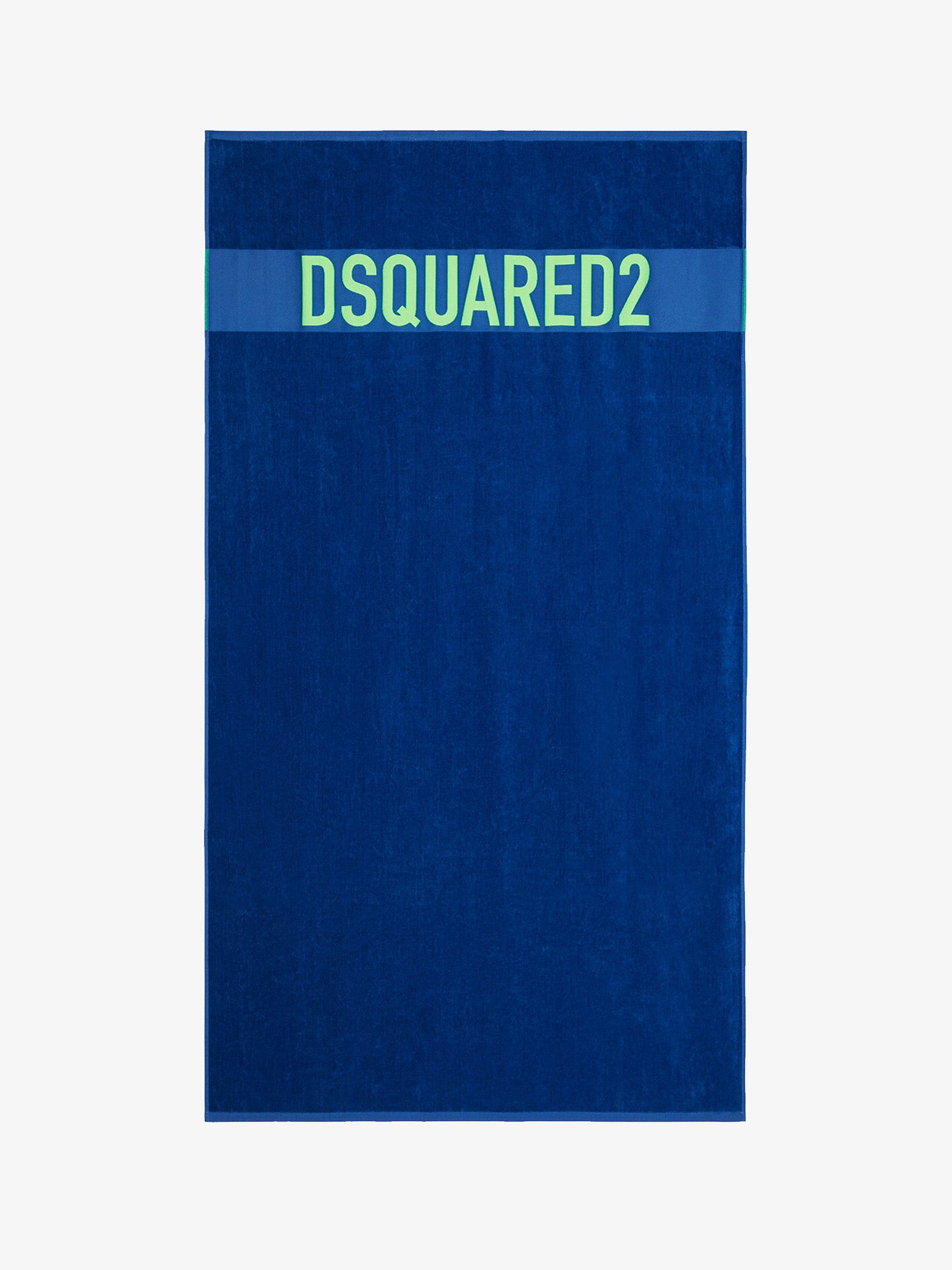 DSQUARED2 Telo da mare unisex in cotone blu con logo lettering a contrasto