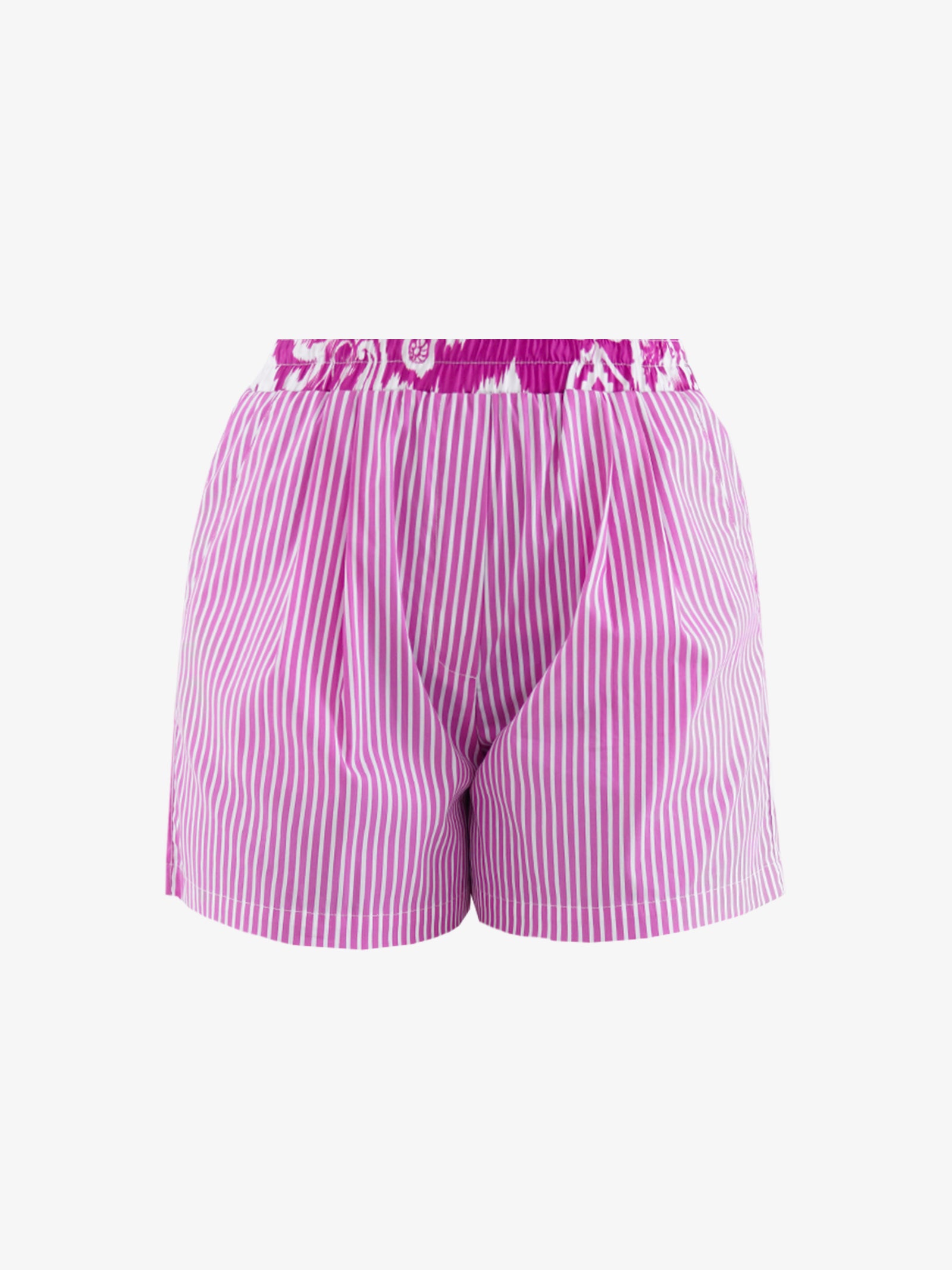 GINA Shorts donna a righe magenta in cotone