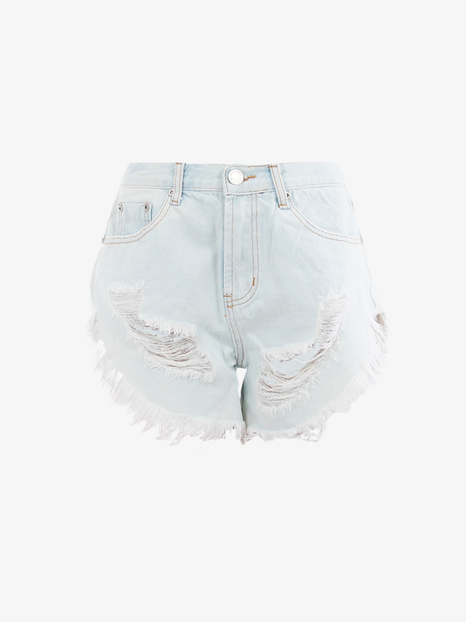 GLAMOROUS Shorts distressed donna in cotone lavaggio chiaro