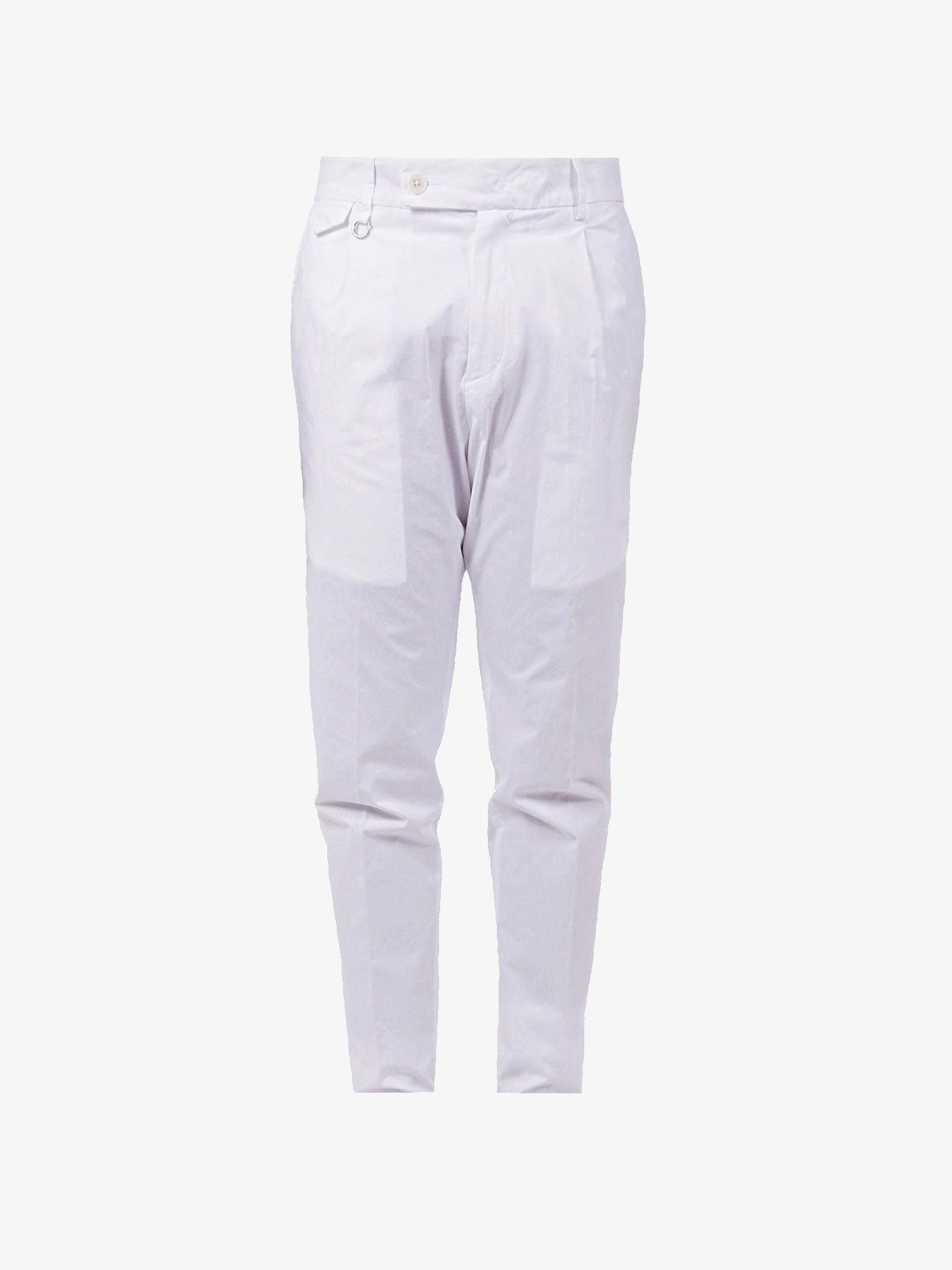 GOLDEN CRAFT Pantalone Charles uomo in cotone leggero bianco