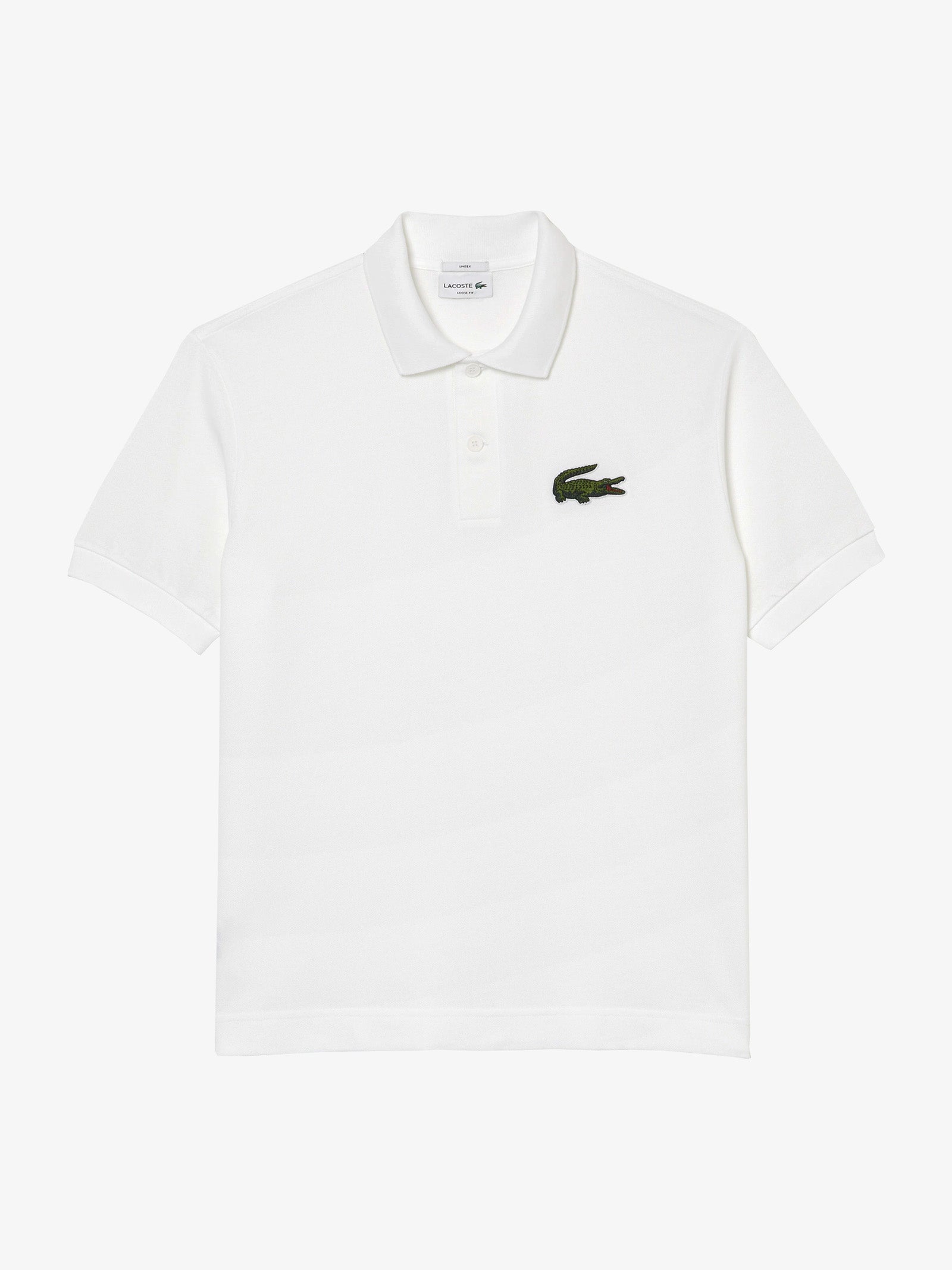 LACOSTE Polo regolare uomo in cotone bianco con logo