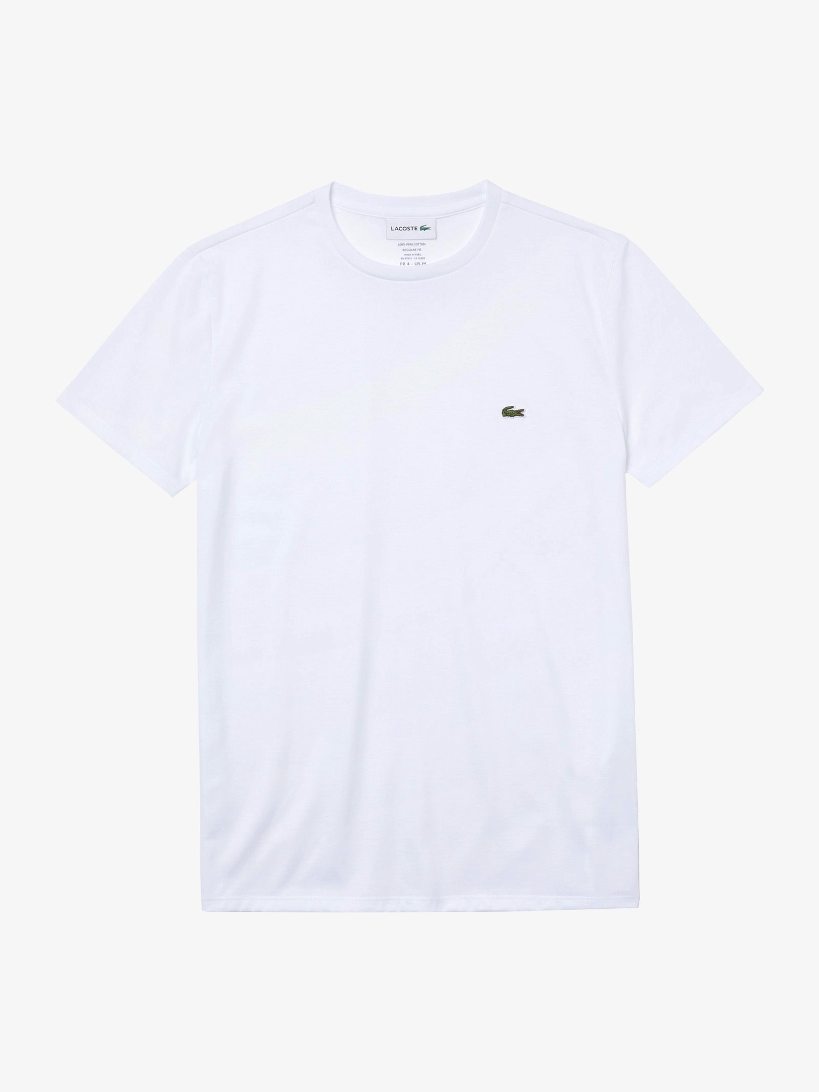 LACOSTE T-shirt uomo in cotone bianco