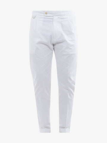 LOW BRAND Pantalone Uomo Lana Bianco Riviera Elastic Lux Cotton