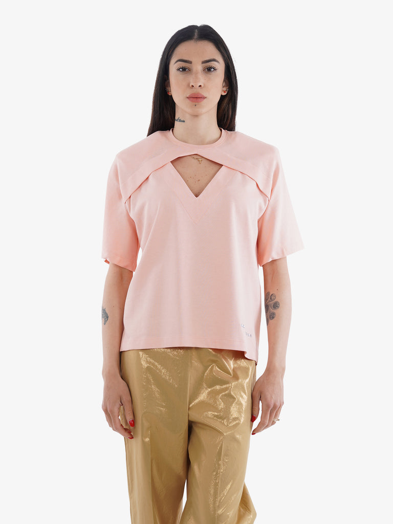 MARC ELLIS T-shirt cut-out donna rosa