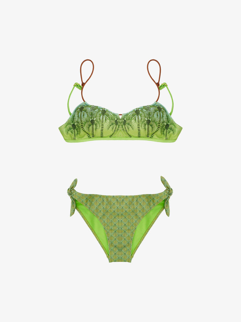 PIN UP Costume da bagno bikini donna Palm Paradise verde