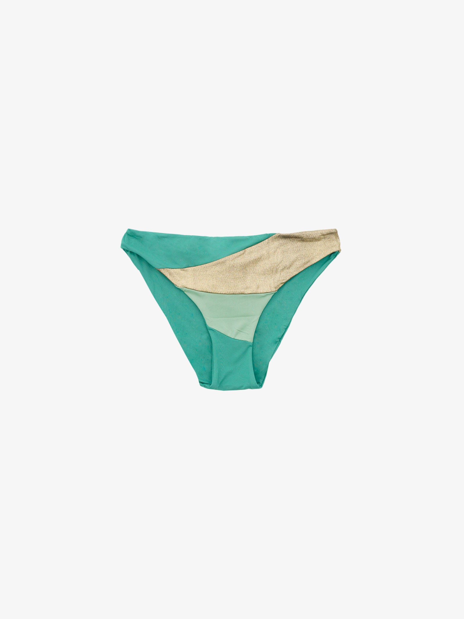 TWINSET Costume da bagno slip donna verde con inserto laminato