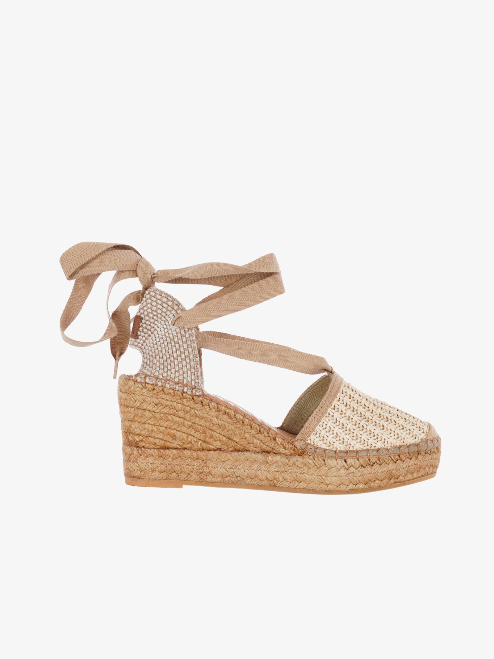 VIDORRETA Espadrillas con zeppa 05600 donna beige in rafia