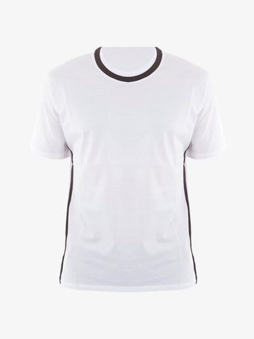 YES LONDON T-shirt uomo bicolore in cotone bianco/ebano