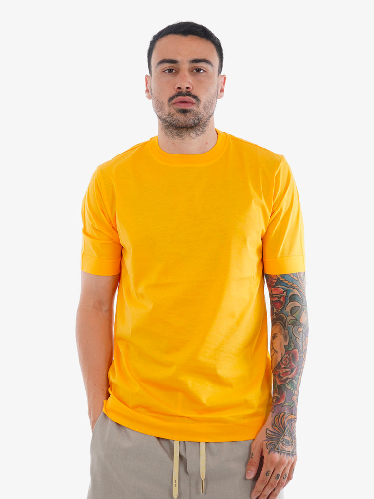 YES LONDON T-shirt XM4084 uomo in cotone ocra