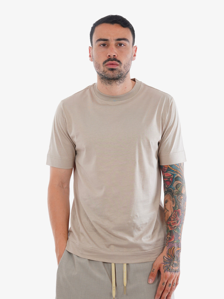 YES LONDON T-shirt XM4084 uomo in cotone sabbia