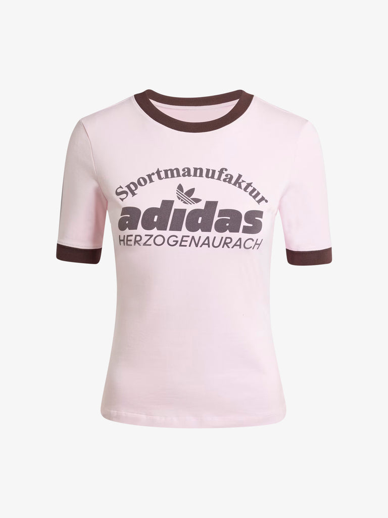 ADIDAS T-shirt Retro Graphic donna in cotone rosa