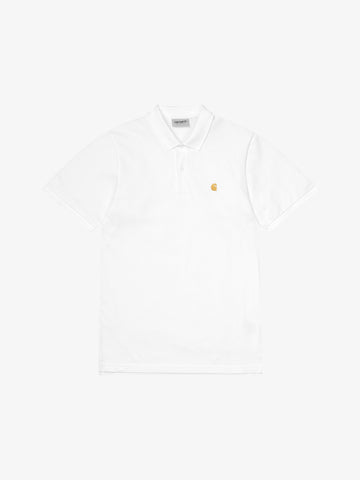 CARHARTT WIP Polo S/S Chase Pique I023807_00R_XX uomo in cotone bianco