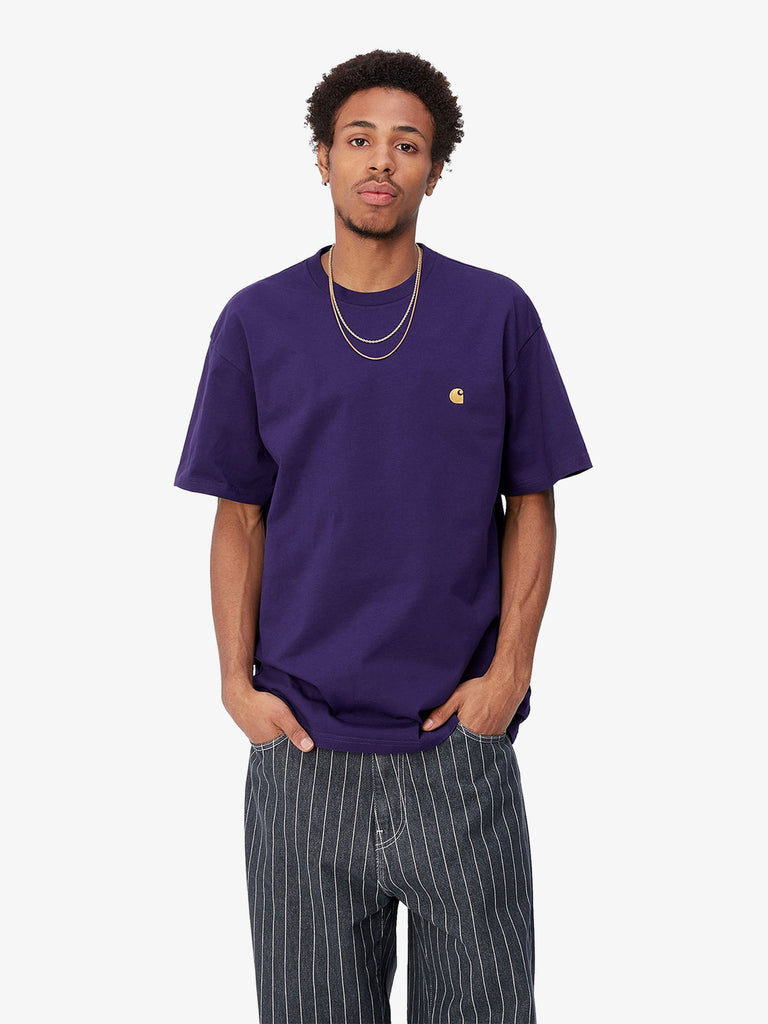 CARHARTT WIP T-shirt S/S Chase I026391_1YV_XX uomo in cotone viola