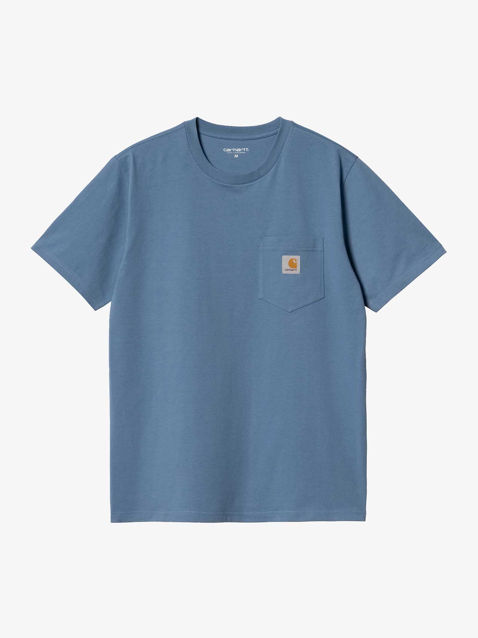 CARHARTT WIP T-shirt S/S Pocket I030434_1YI_XX uomo cotone blu