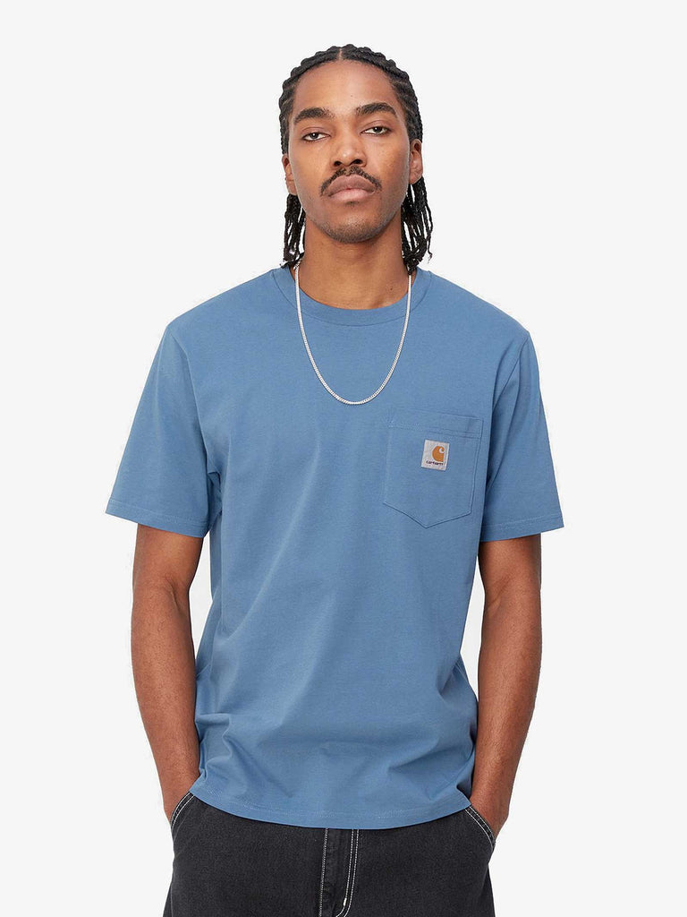 CARHARTT WIP T-shirt S/S Pocket I030434_1YI_XX uomo cotone blu