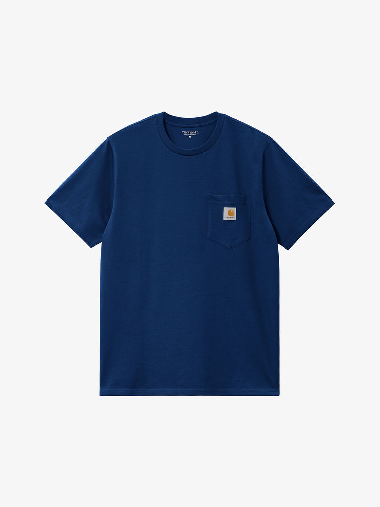 CARHARTT WIP T-shirt S/S Pocket I030434_1ZF_XX uomo in cotone blu anziano