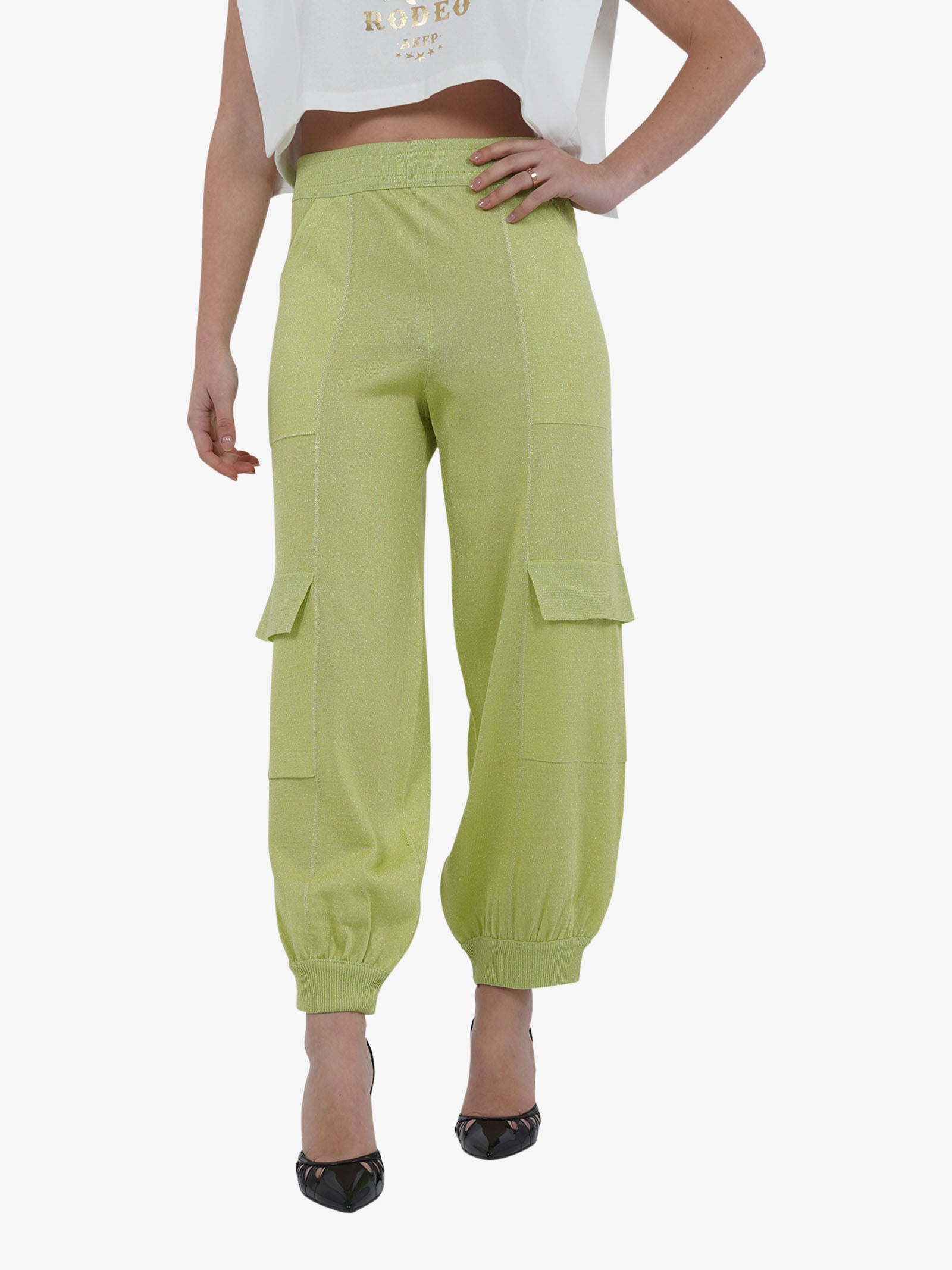 CIRCUS HOTEL Pantalone H4SA13R30-0 donna viscosa verde