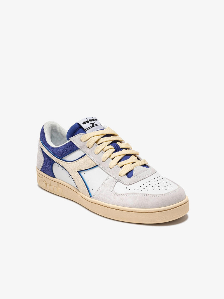 DIADORA Sneakers Magic Basket Low 501.178565_C5753 in pelle camoscio bianco/blu