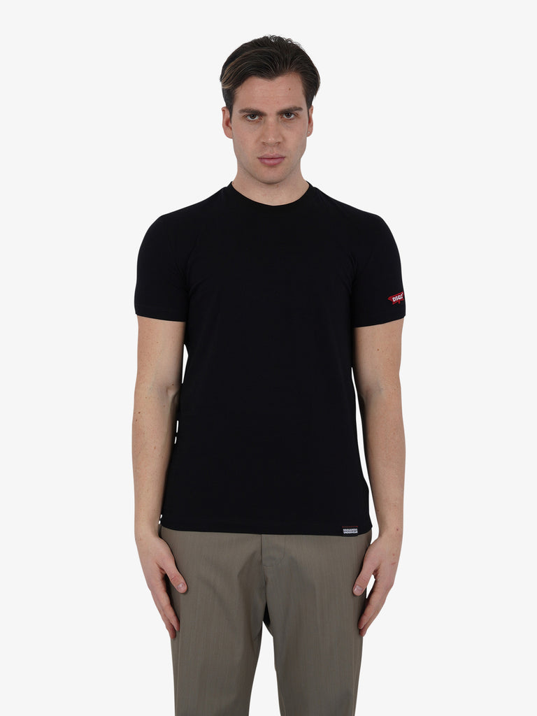 DSQUARED2 T-shirt ROUND NECK T-SHIRT D9M204900 uomo cotone nero