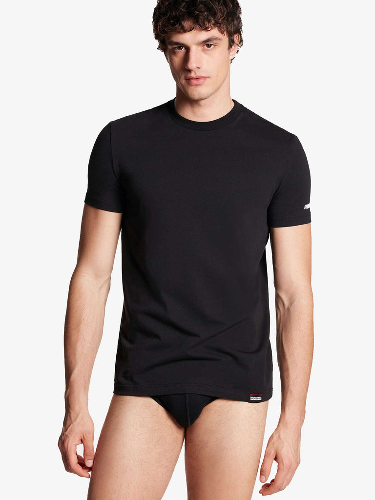 DSQUARED2 T-shirt basic girocollo Mini uomo nero