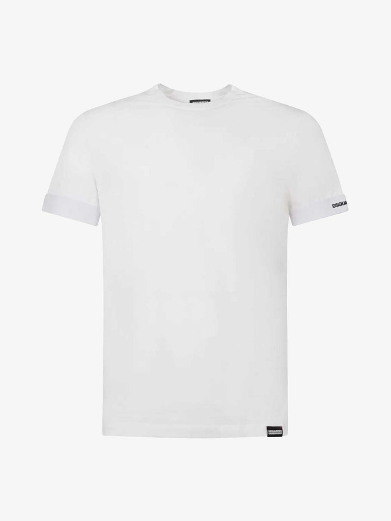 DSQUARED2 T-shirt basic girocollo Mini uomo bianco
