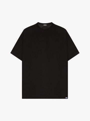 DSQUARED2 T-shirt girocollo Leaf Round Neck uomo nero