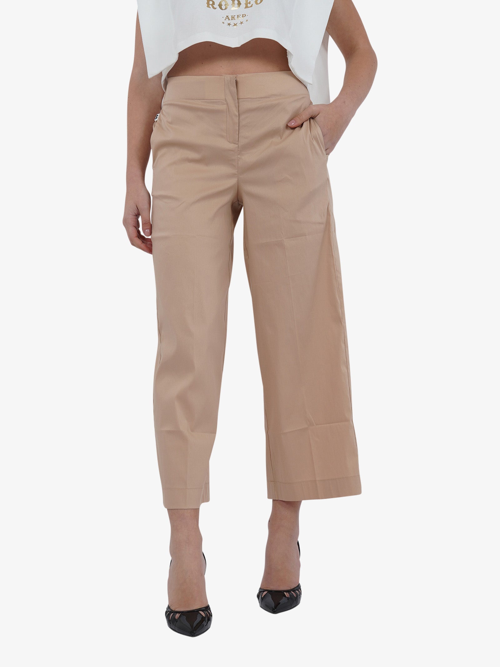 JIJIL Pantalone PA2790 donna cotone beige