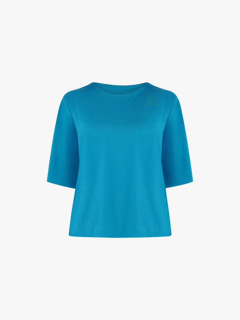 JIJIL T-shirt manica 3/4 TS218 donna in tessuto tecnico azzurro