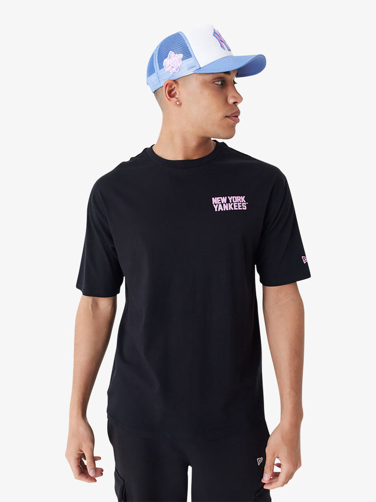 NEW ERA T-shirt Oversize New York Yankees MLB Wordmark 60435524 uomo cotone nero