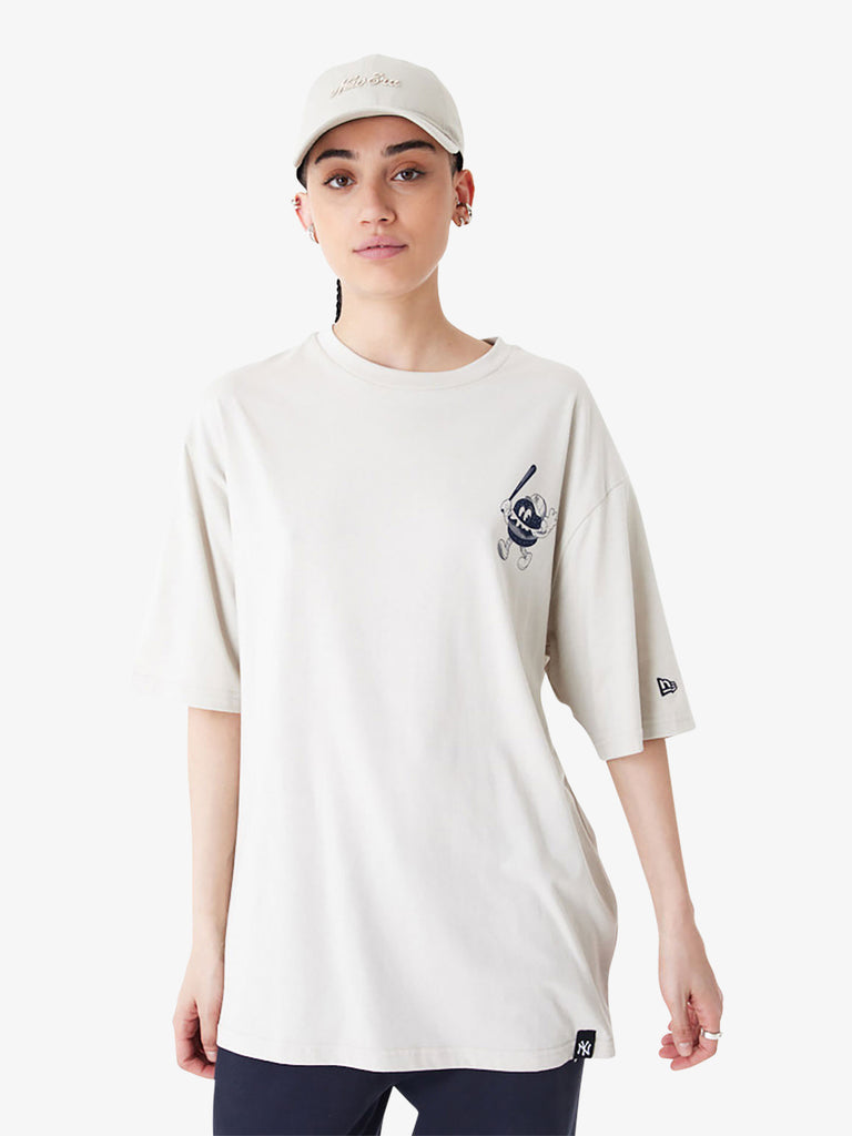NEW ERA T-shirt Oversize New York Yankees MLB Wordmark 60435536 uomo cotone bianco
