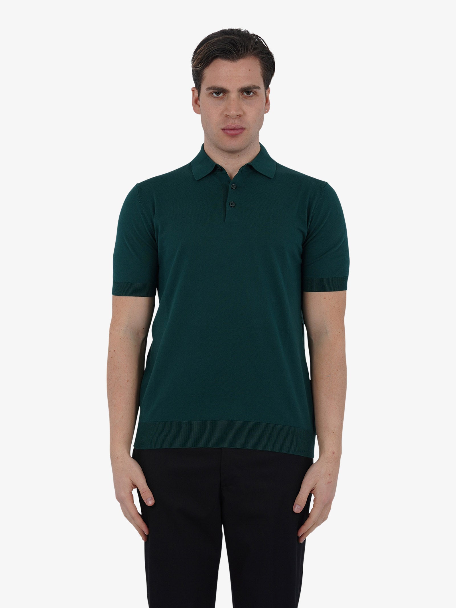 PAOLO PECORA Polo A007F100 uomo cotone verde