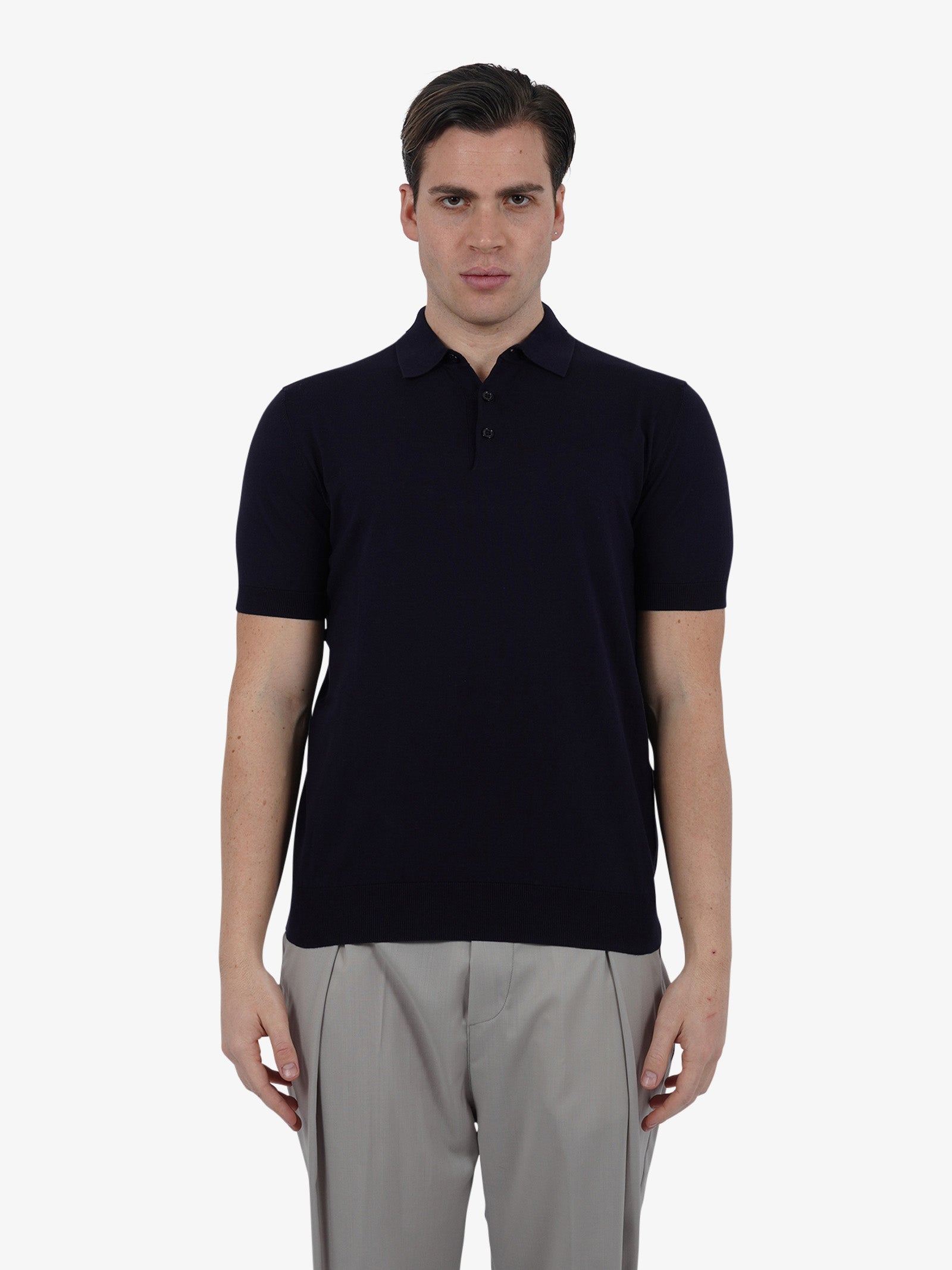 PAOLO PECORA Polo A007F100 uomo cotone blu