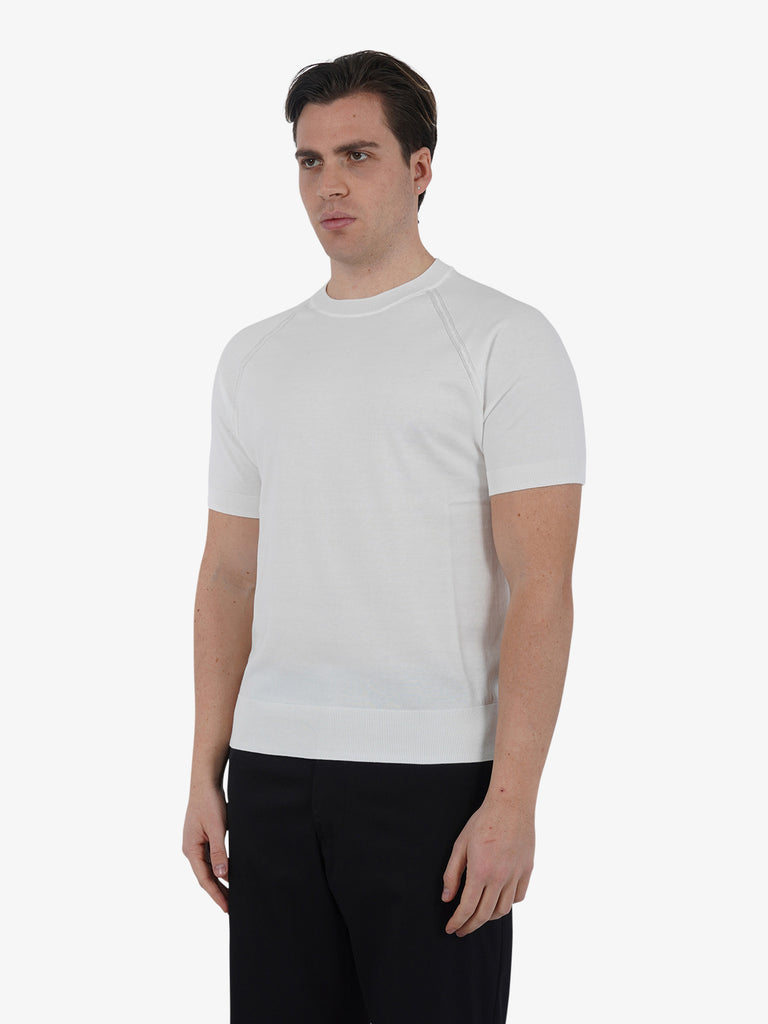 PAOLO PECORA T-shirt girocollo A012F100 uomo cotone panna