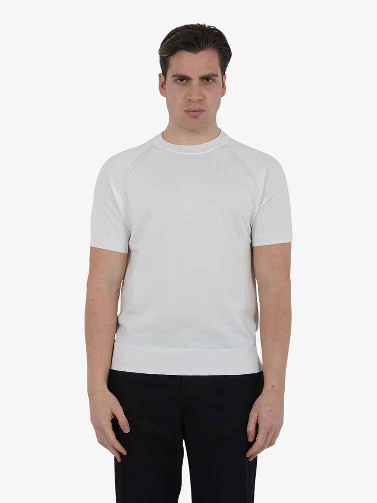 PAOLO PECORA T-shirt girocollo A012F100 uomo cotone panna
